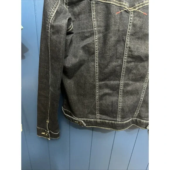 Wrangler Women's Jean Style Jacket Size M Dark Wash Country Western Cowgirl - Picture 13 of 13